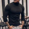 Turtleneck Jumper Slim Fit Black Long-Sleeve Men's – Casual, Office, Layering, Holiday Gift