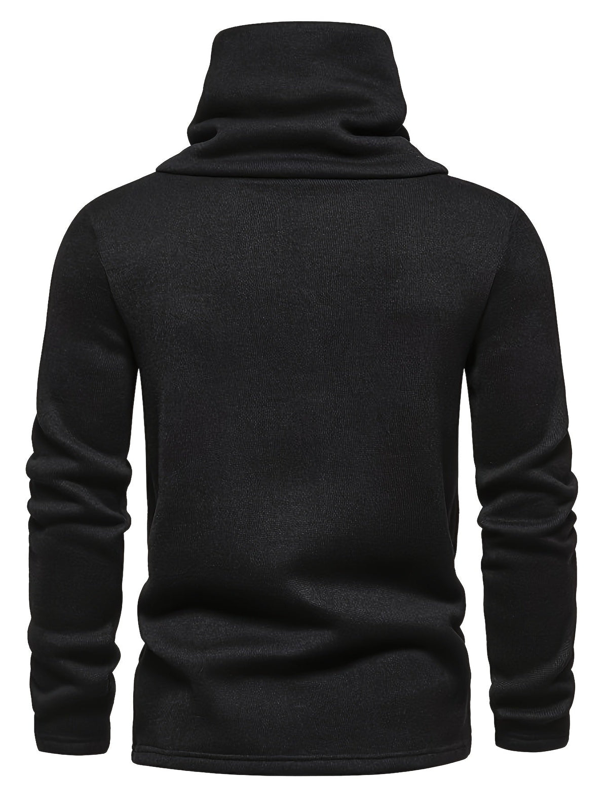 Turtleneck Sweater Grey Button-Up Men's Long Sleeve Knit – Casual, Office, Holiday