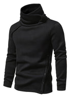 Turtleneck Sweater Grey Button-Up Men's Long Sleeve Knit – Casual, Office, Holiday