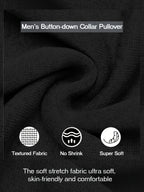 Turtleneck Sweater Grey Button-Up Men's Long Sleeve Knit – Casual, Office, Holiday