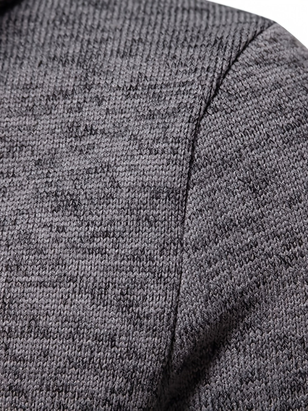 Turtleneck Sweater Grey Button-Up Men's Long Sleeve Knit – Casual, Office, Holiday
