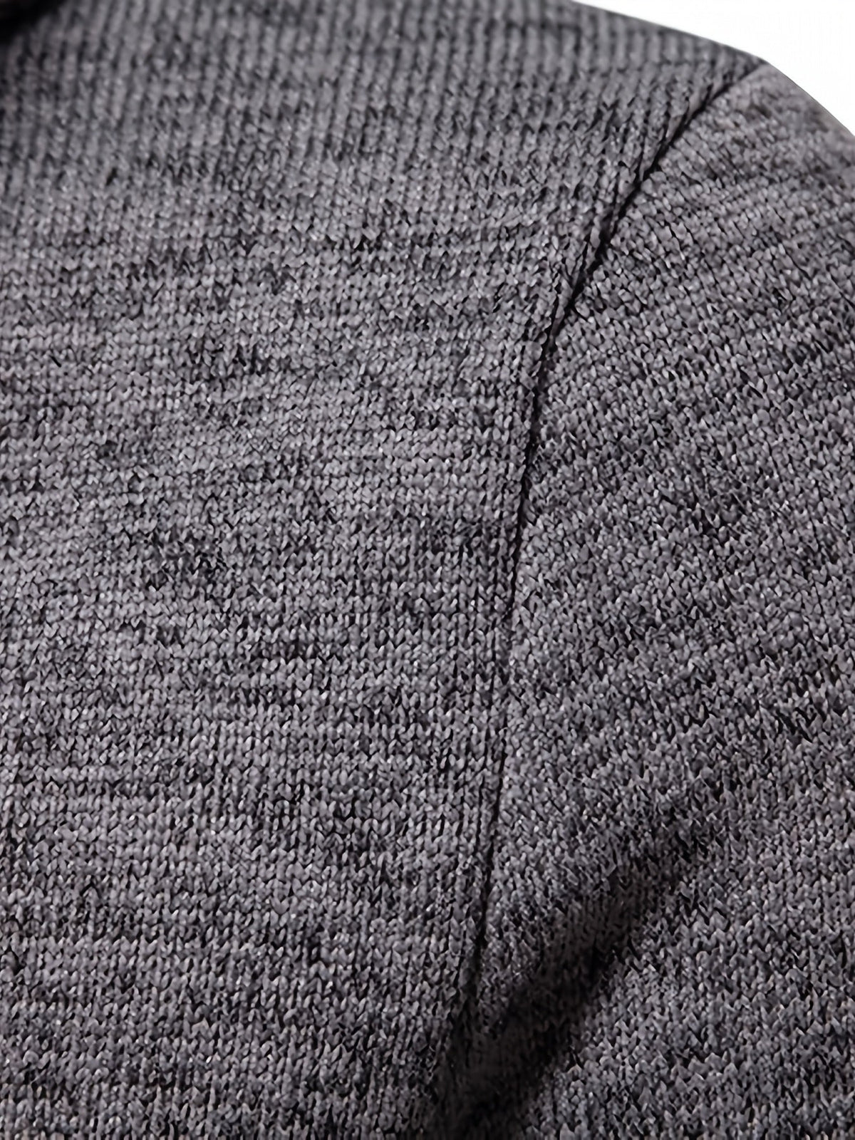 Turtleneck Sweater Grey Button-Up Men's Long Sleeve Knit – Casual, Office, Holiday