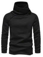 Turtleneck Sweater Grey Button-Up Men's Long Sleeve Knit – Casual, Office, Holiday
