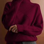 Turtleneck Sweater Knitted Argyle Texture Women's Green – Casual, Office, Holiday, Gift