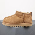 Ultra Mini Ankle Boots Suede Sheepskin Lined Chestnut Women's – Winter, Casual, Gift