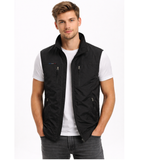 Utility Vest Men's Navy Multi-Pocket Zip Gilet Stand Collar – Casual, Outdoor · Werune