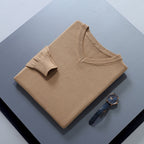 V-Neck Jumper Knitted Navy Men's Long Sleeve Pullover – Casual, Office, Smart Layering, Gift