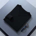 V-Neck Jumper Knitted Navy Men's Long Sleeve Pullover – Casual, Office, Smart Layering, Gift
