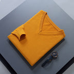 V-Neck Jumper Knitted Navy Men's Long Sleeve Pullover – Casual, Office, Smart Layering, Gift
