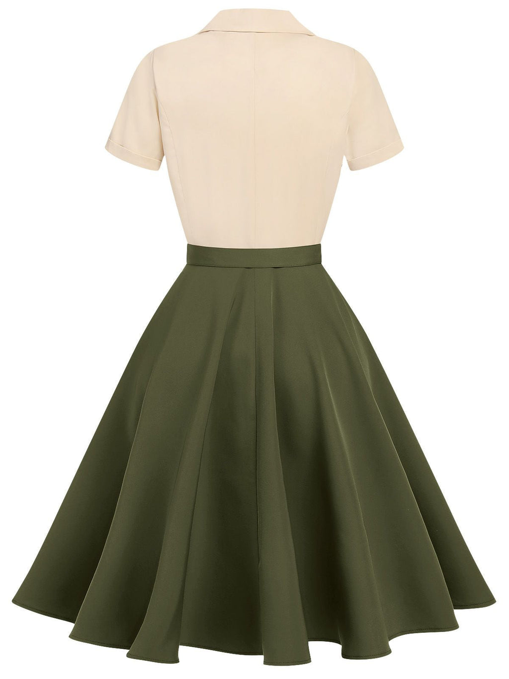 Vintage Swing Dress Navy Yellow Colour Block Women's Belted 1950s Style – Casual, Retro Party Gift