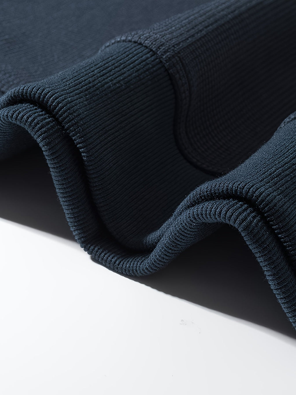 Waffle Knit Sweatshirt Colour-Block Men's Navy Crew Neck Pullover – Casual, Everyday Wear
