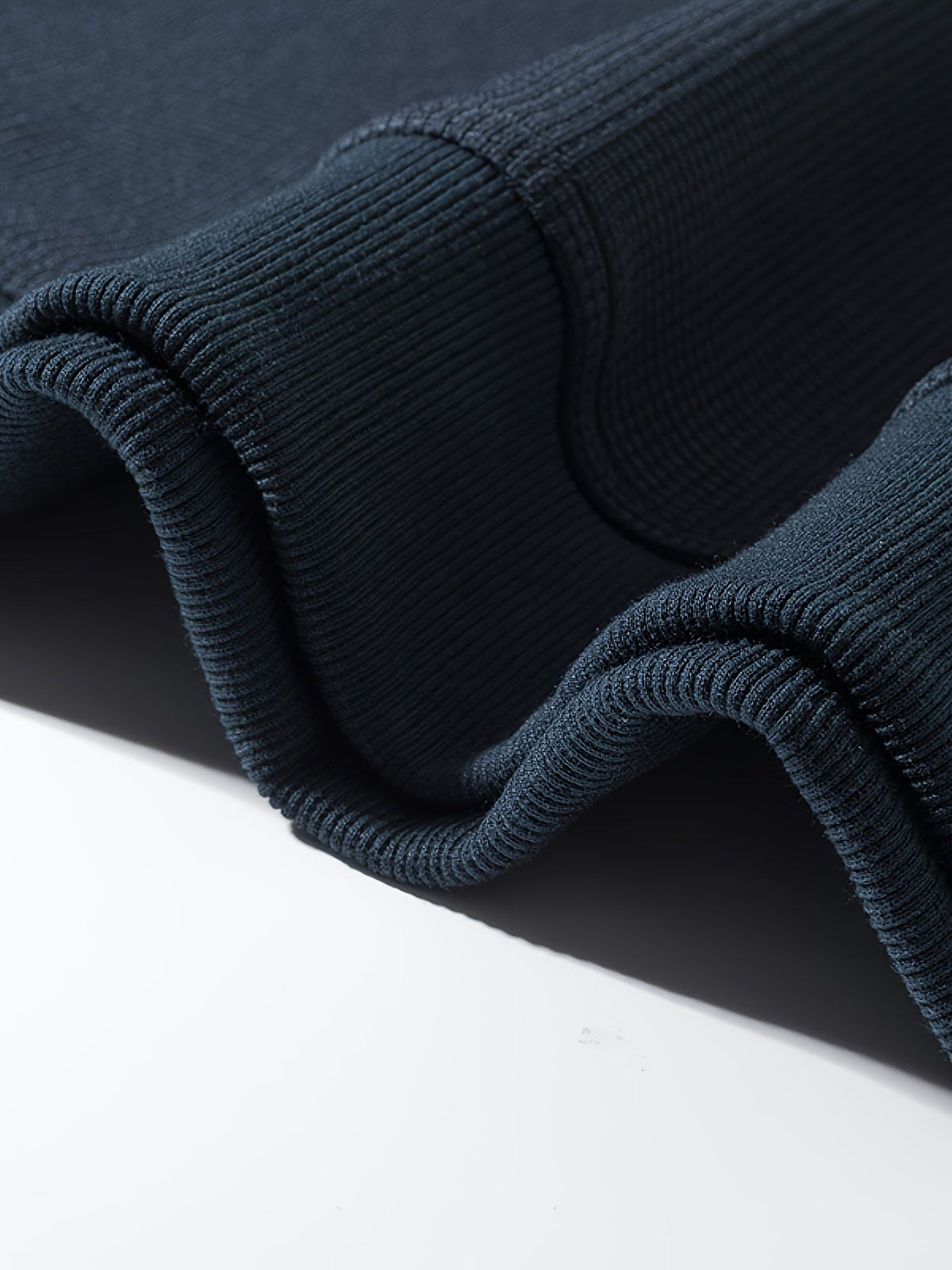 Waffle Knit Sweatshirt Colour-Block Men's Navy Crew Neck Pullover – Casual, Everyday Wear