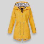 Waterproof Raincoat Hooded Navy Women's Longline Jacket – Outdoor, Casual, Travel, Everyday