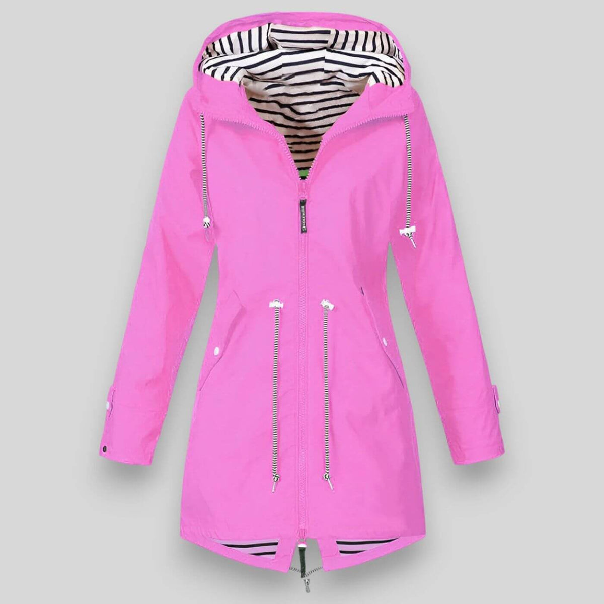 Waterproof Raincoat Hooded Navy Women's Longline Jacket – Outdoor, Casual, Travel, Everyday