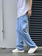 Wide-Leg Jeans Denim Men's Light Blue Relaxed Fit – Casual, Streetwear · Werune
