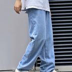 Wide-Leg Jeans Denim Men's Light Blue Relaxed Fit – Casual, Streetwear · Werune