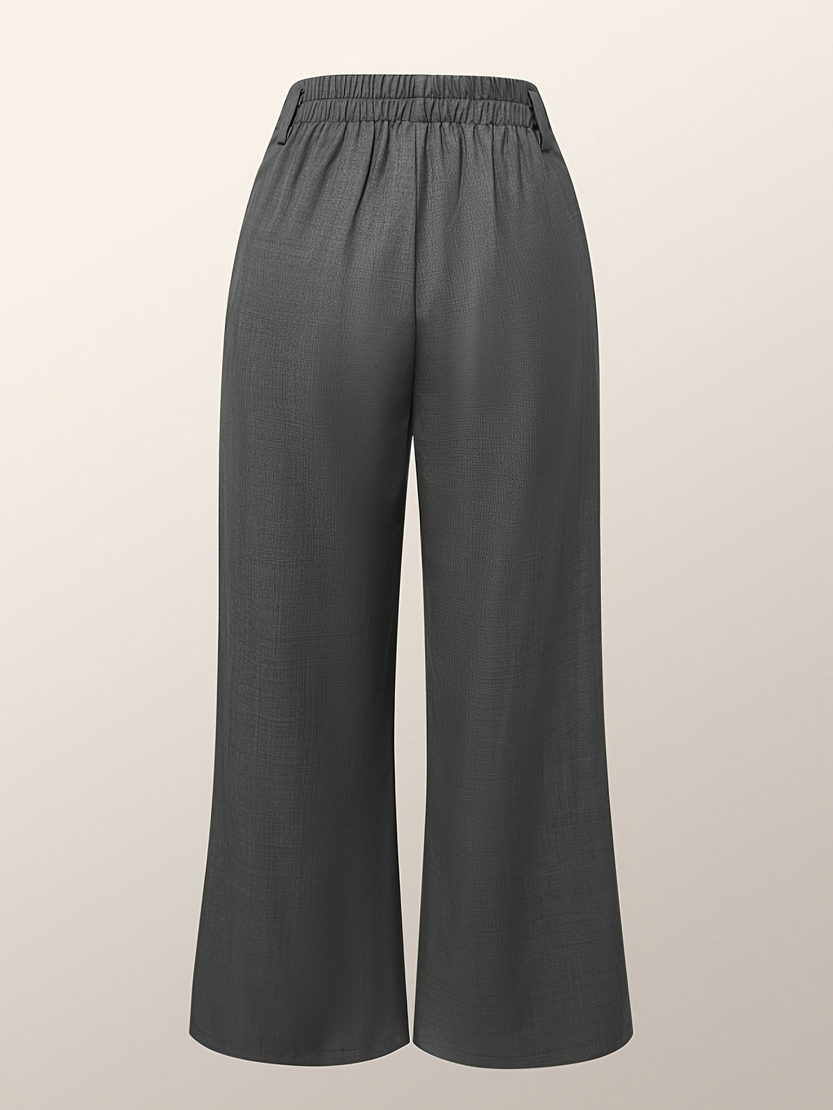 Wide-Leg Trousers Grey High-Waist Women's with Side Slit & Pockets – Office, Casual, Workwear, Gift