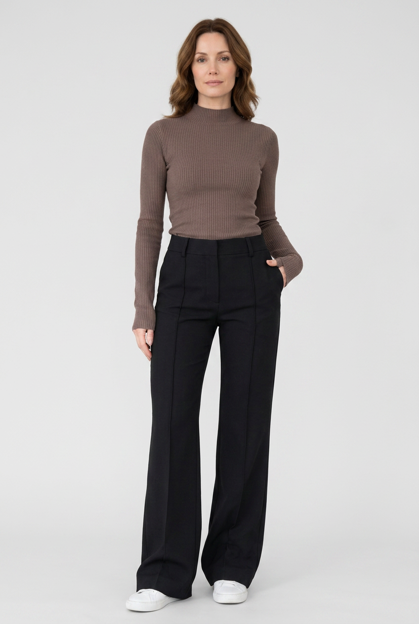 Wide Leg Trousers High Waist Black Women's – Office, Casual, Holiday, Gift · Werune