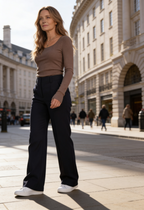 Wide Leg Trousers High Waist Black Women's – Office, Casual, Holiday, Gift · Werune