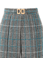 Wide-Leg Trousers Plaid Houndstooth Women's High-Waist – Office, Casual, Holiday, Gift