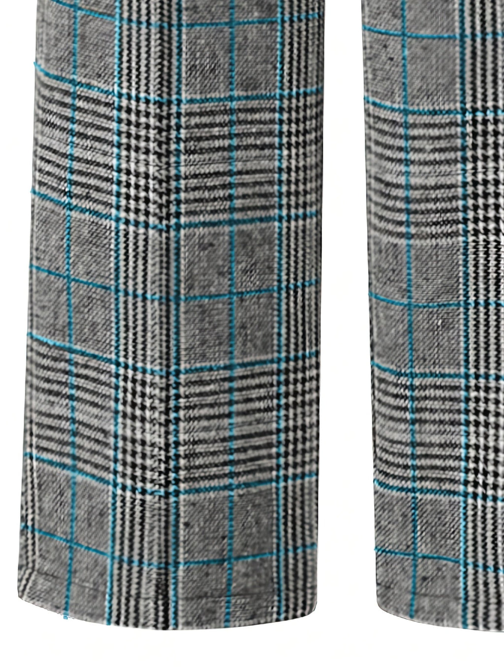 Wide-Leg Trousers Plaid Houndstooth Women's High-Waist – Office, Casual, Holiday, Gift