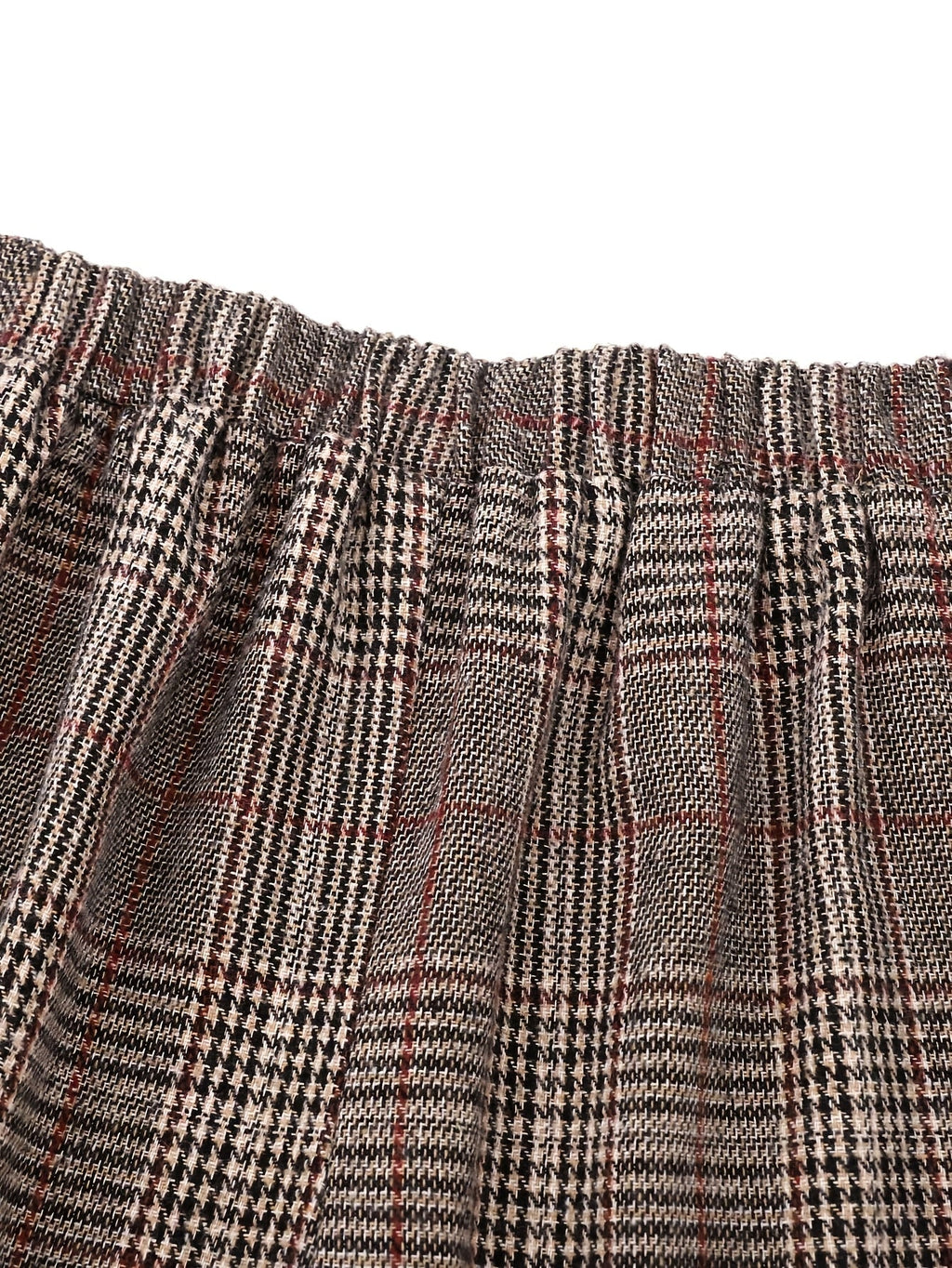Wide-Leg Trousers Plaid Houndstooth Women's High-Waist – Office, Casual, Holiday, Gift