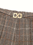 Wide-Leg Trousers Plaid Houndstooth Women's High-Waist – Office, Casual, Holiday, Gift