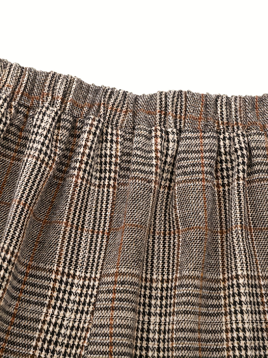 Wide-Leg Trousers Plaid Houndstooth Women's High-Waist – Office, Casual, Holiday, Gift