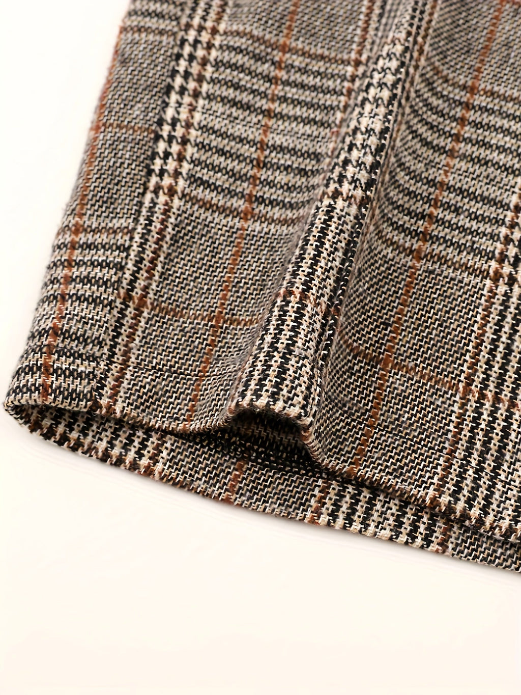 Wide-Leg Trousers Plaid Houndstooth Women's High-Waist – Office, Casual, Holiday, Gift