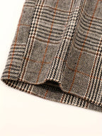 Wide-Leg Trousers Plaid Houndstooth Women's High-Waist – Office, Casual, Holiday, Gift