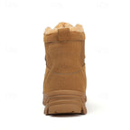 Winter Boots Fleece-Lined Suede Men's Ankle Snow Boots Khaki – Hiking, Outdoor, Cold Weather, Casual