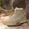 Winter Boots Fleece-Lined Suede Men's Ankle Snow Boots Khaki – Hiking, Outdoor, Cold Weather, Casual