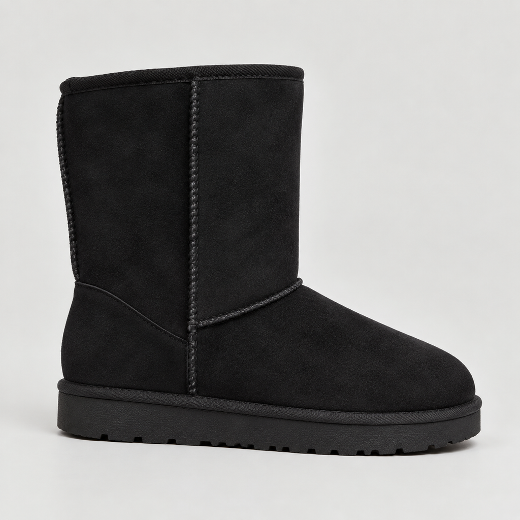 Winter Boots Suede Chestnut Women's Mid-Calf Fleece-Lined – Casual, Cold Weather Warmth