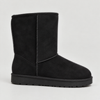Winter Boots Suede Chestnut Women's Mid-Calf Fleece-Lined – Casual, Cold Weather Warmth