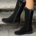 Winter Snow Boots Faux Fur Cuff Mid-Calf Women's – Casual, Cold Weather, Gift, Everyday Warmth
