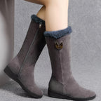 Winter Snow Boots Faux Fur Cuff Mid-Calf Women's – Casual, Cold Weather, Gift, Everyday Warmth