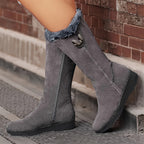 Winter Snow Boots Faux Fur Cuff Mid-Calf Women's – Casual, Cold Weather, Gift, Everyday Warmth
