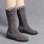 Winter Snow Boots Faux Fur Cuff Mid-Calf Women's – Casual, Cold Weather, Gift, Everyday Warmth