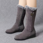Winter Snow Boots Faux Fur Cuff Mid-Calf Women's – Casual, Cold Weather, Gift, Everyday Warmth