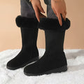 Winter Snow Boots Faux Fur Cuff Mid-Calf Women's – Casual, Cold Weather, Gift, Everyday Warmth