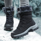 Winter Snow Boots Women's Faux Fur Lined Beige Lace-Up – Casual, Outdoor, Cold Weather, Gift