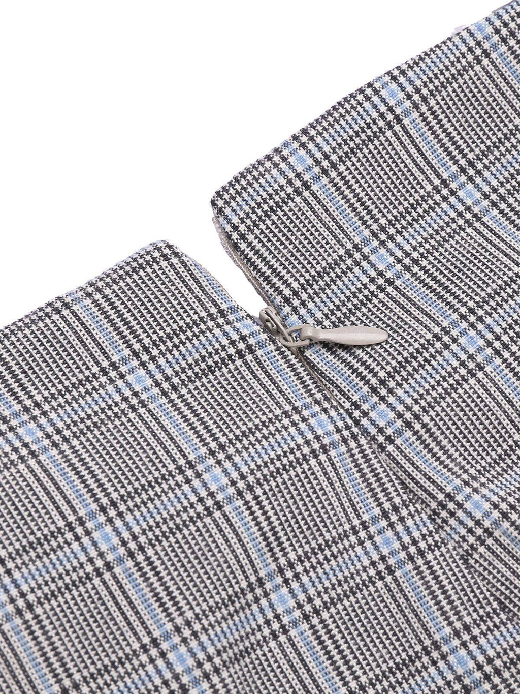 Women's 2 Piece Set Yellow Bow Blouse & Grey Plaid Suspender Trousers – Vintage, Office, Casual, Gift