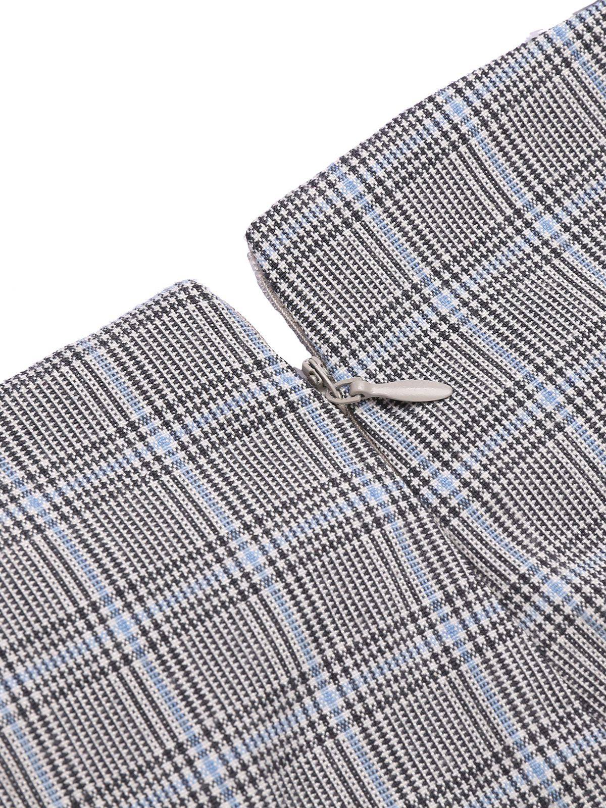 Women's 2 Piece Set Yellow Bow Blouse & Grey Plaid Suspender Trousers – Vintage, Office, Casual, Gift