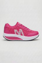 Women's Platform Trainers Black Pink Lace-Up Cushioned Sole – Casual, Walking, Everyday Gift