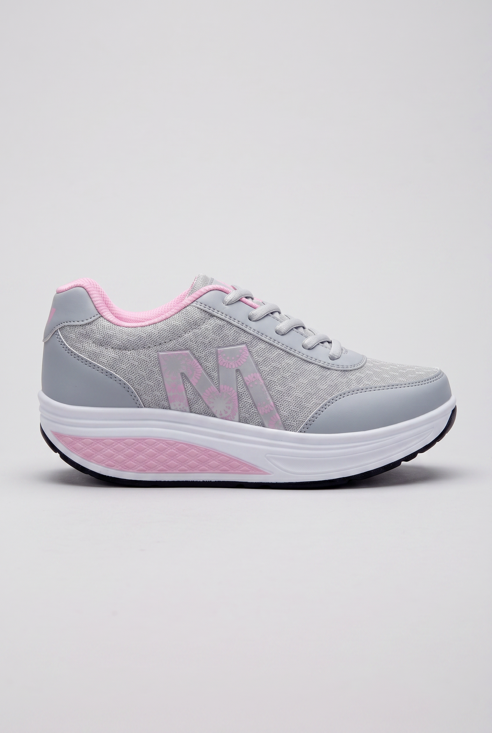 Women's Platform Trainers Black Pink Lace-Up Cushioned Sole – Casual, Walking, Everyday Gift