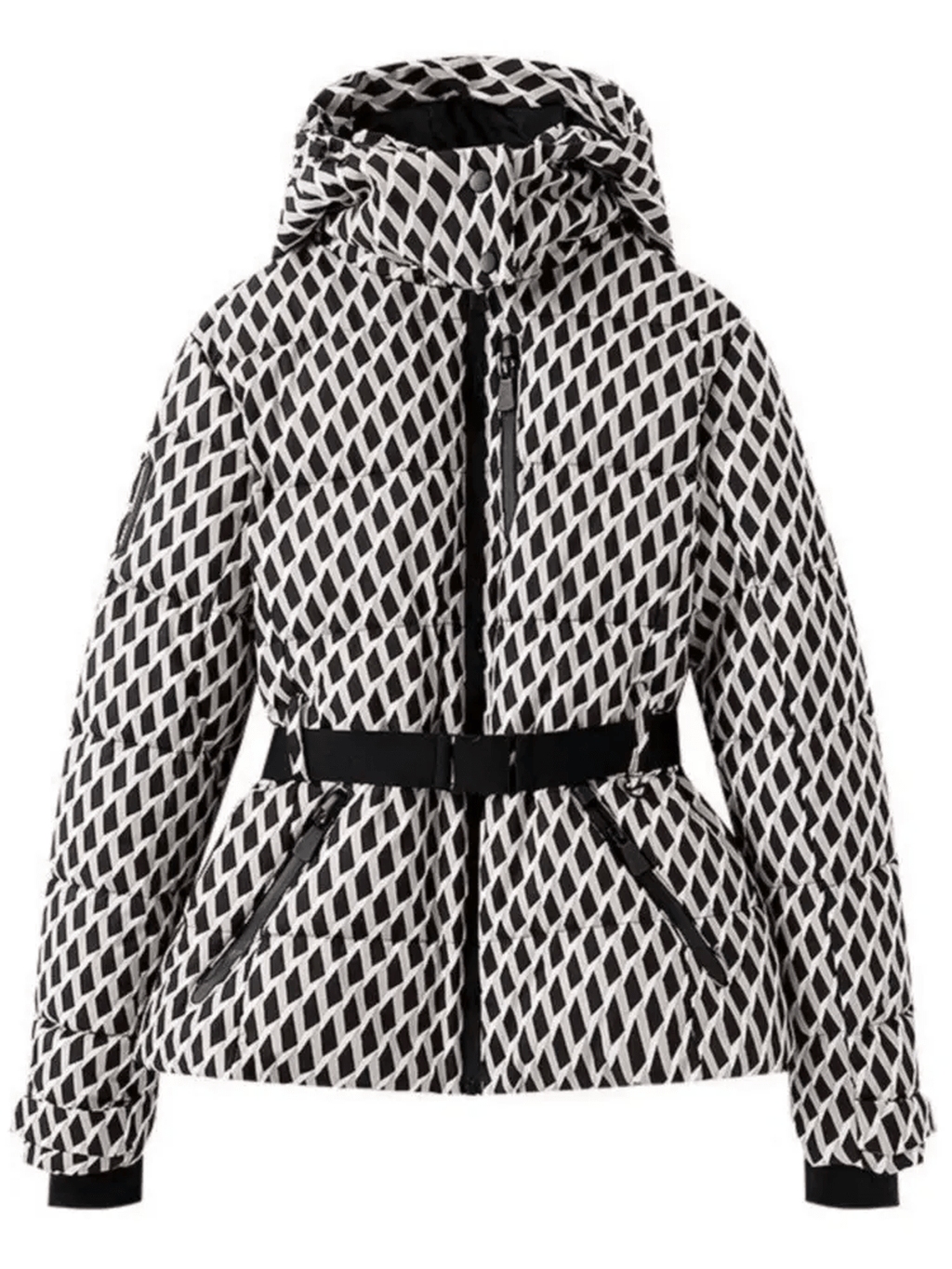 Women's Ski Jacket Hooded Insulated Puffer With Belt – Skiing, Snowboarding, Winter Outdoor Warmth