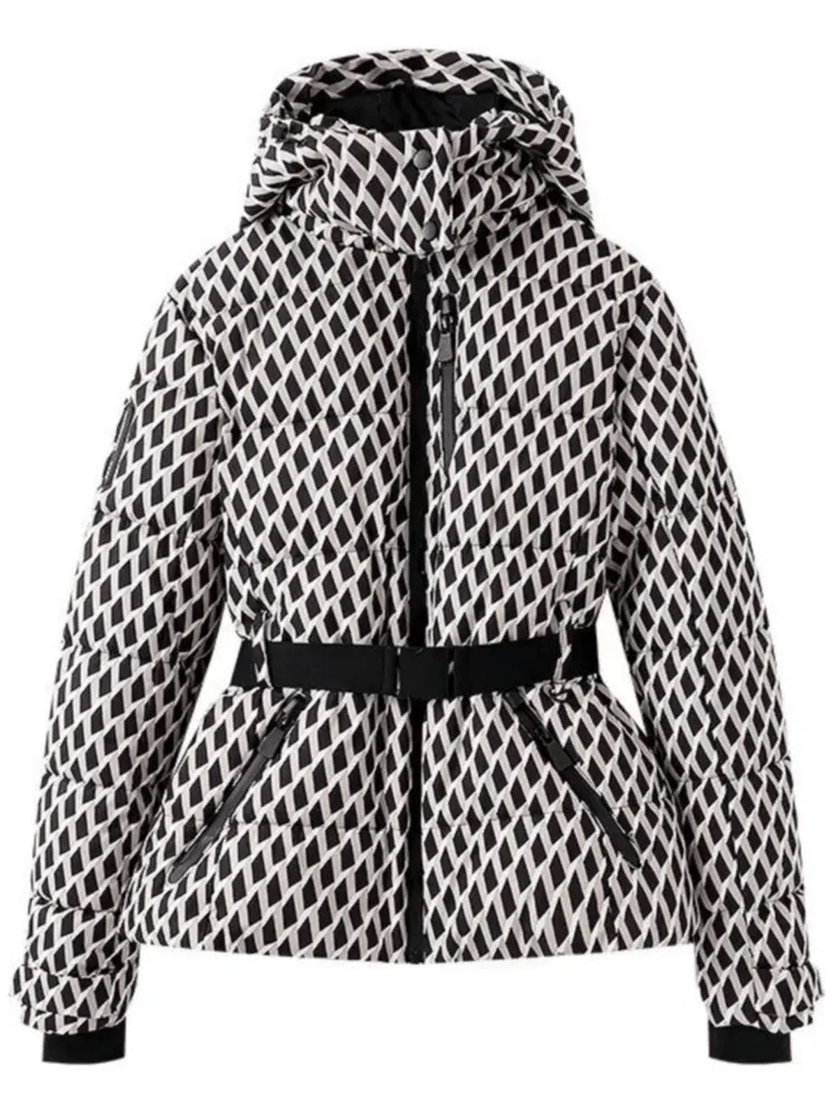 Women's Ski Jacket Hooded Insulated Puffer With Belt – Skiing, Snowboarding, Winter Outdoor Warmth