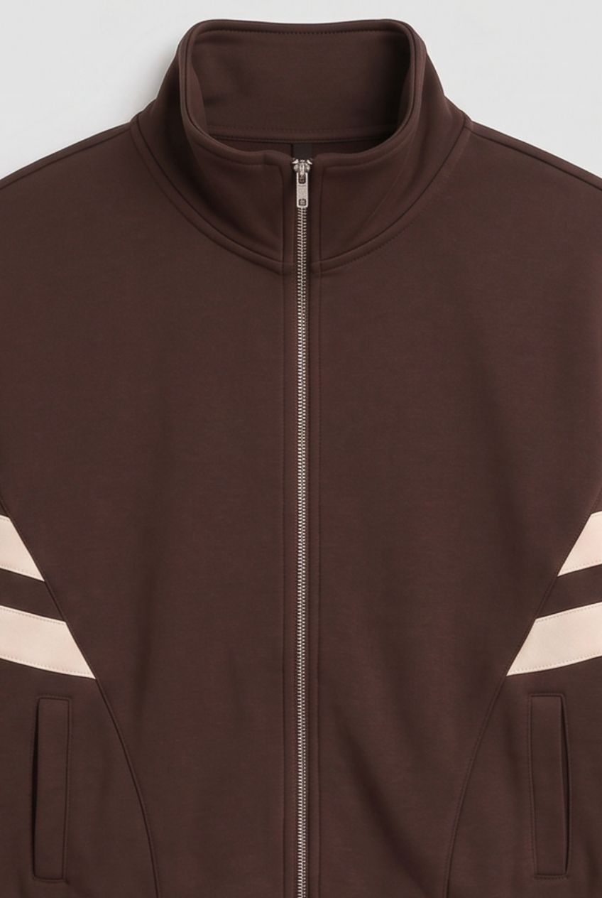 Women's Tracksuit Two Piece Zip Front Brown Wide Leg Set – Casual, Loungewear, Activewear, Gift