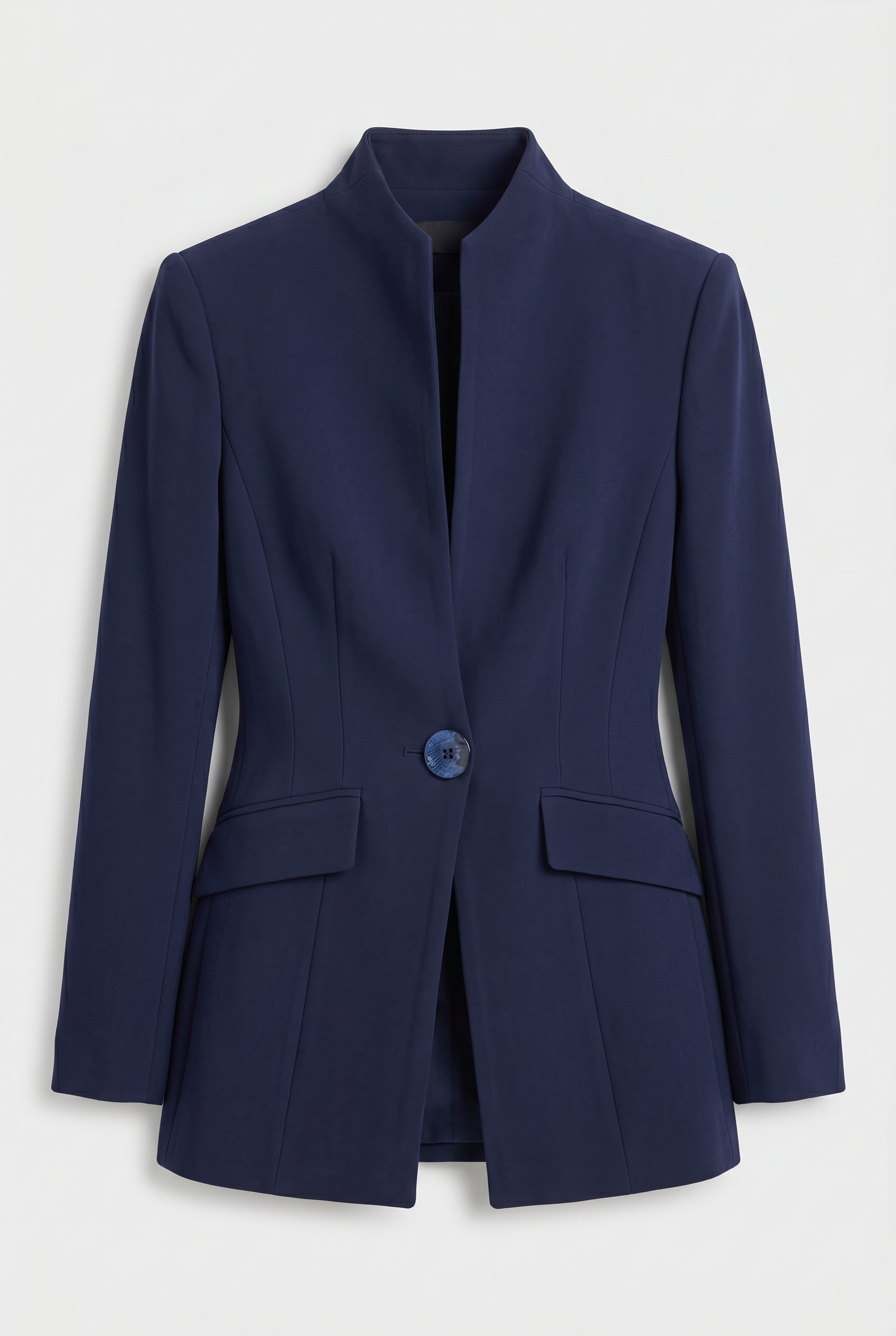 Women's Trouser Suit Set Navy High Neck Blazer Wide Leg Women's – Office, Formal Wear