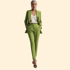 Women's Two-Piece Suit Set Light Blue Double-Breasted Blazer Trousers – Office, Formal, Gift